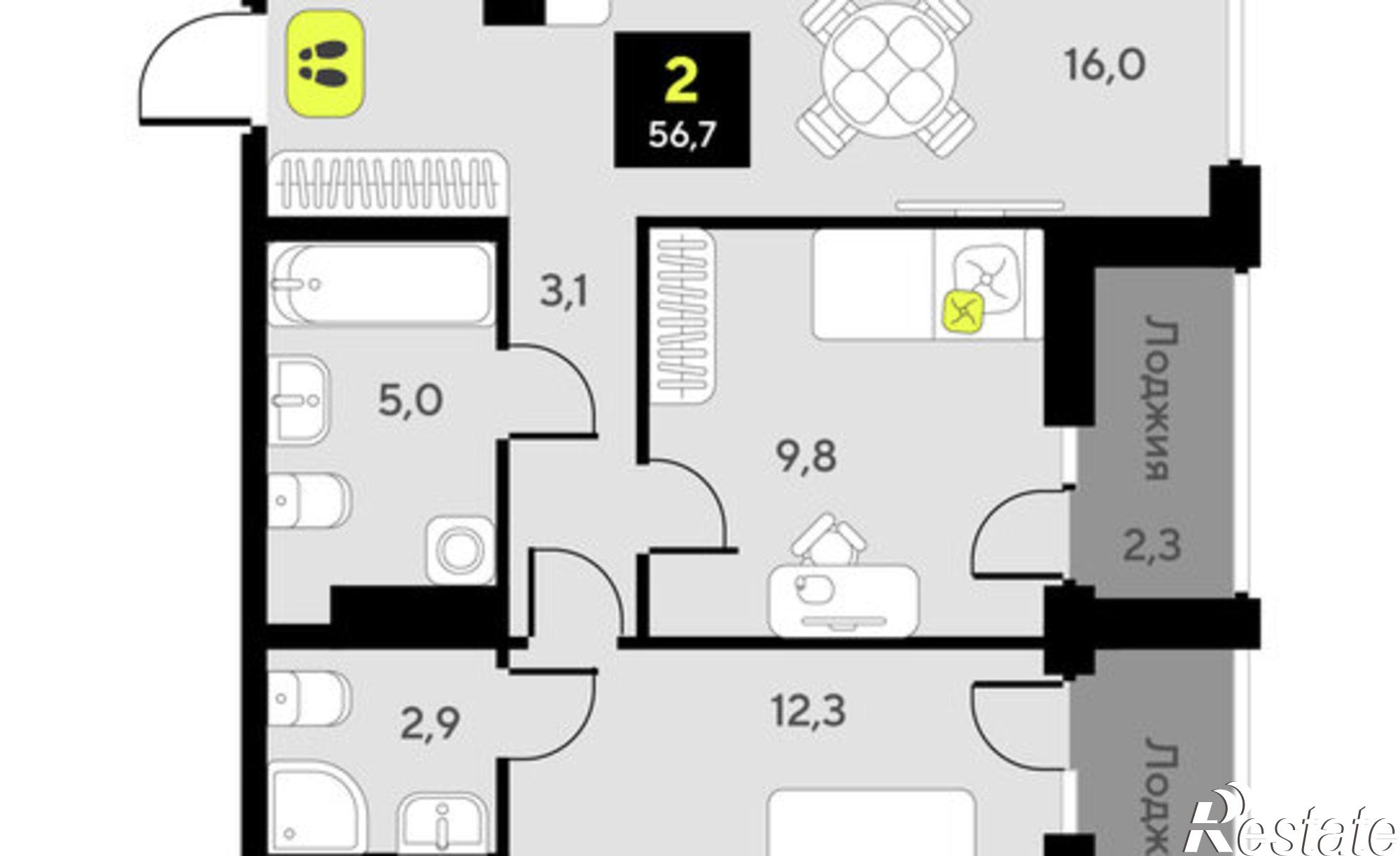 Купить квартиру за 11 740 000 рублей на улица Разведчика Кузнецова, 9