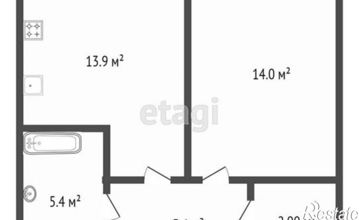 1-комн квартира Новгородская улица, 14,  д. 14