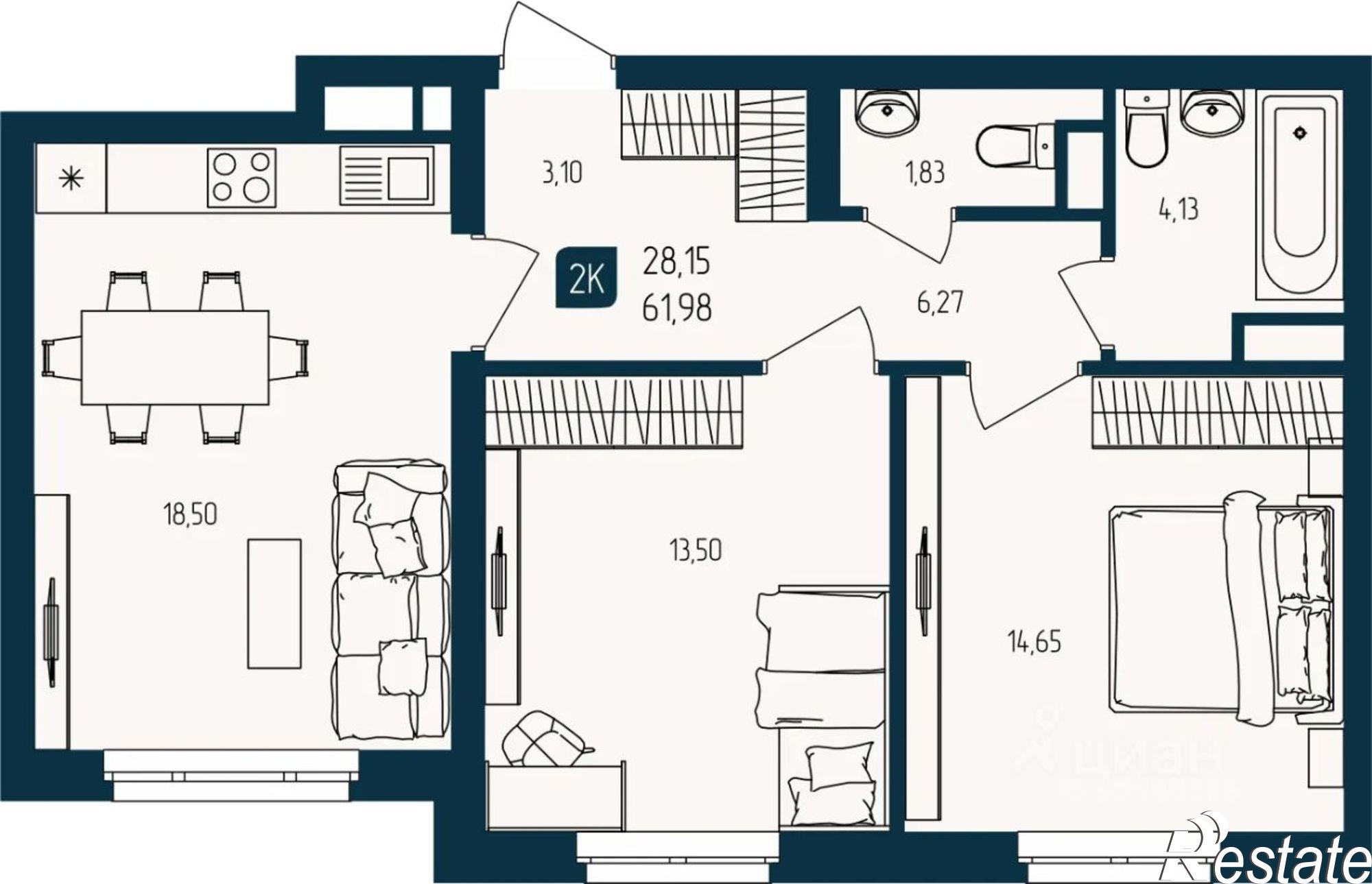 Купить квартиру за 8 100 000 рублей на микрорайон Мыс, улица Кулибина