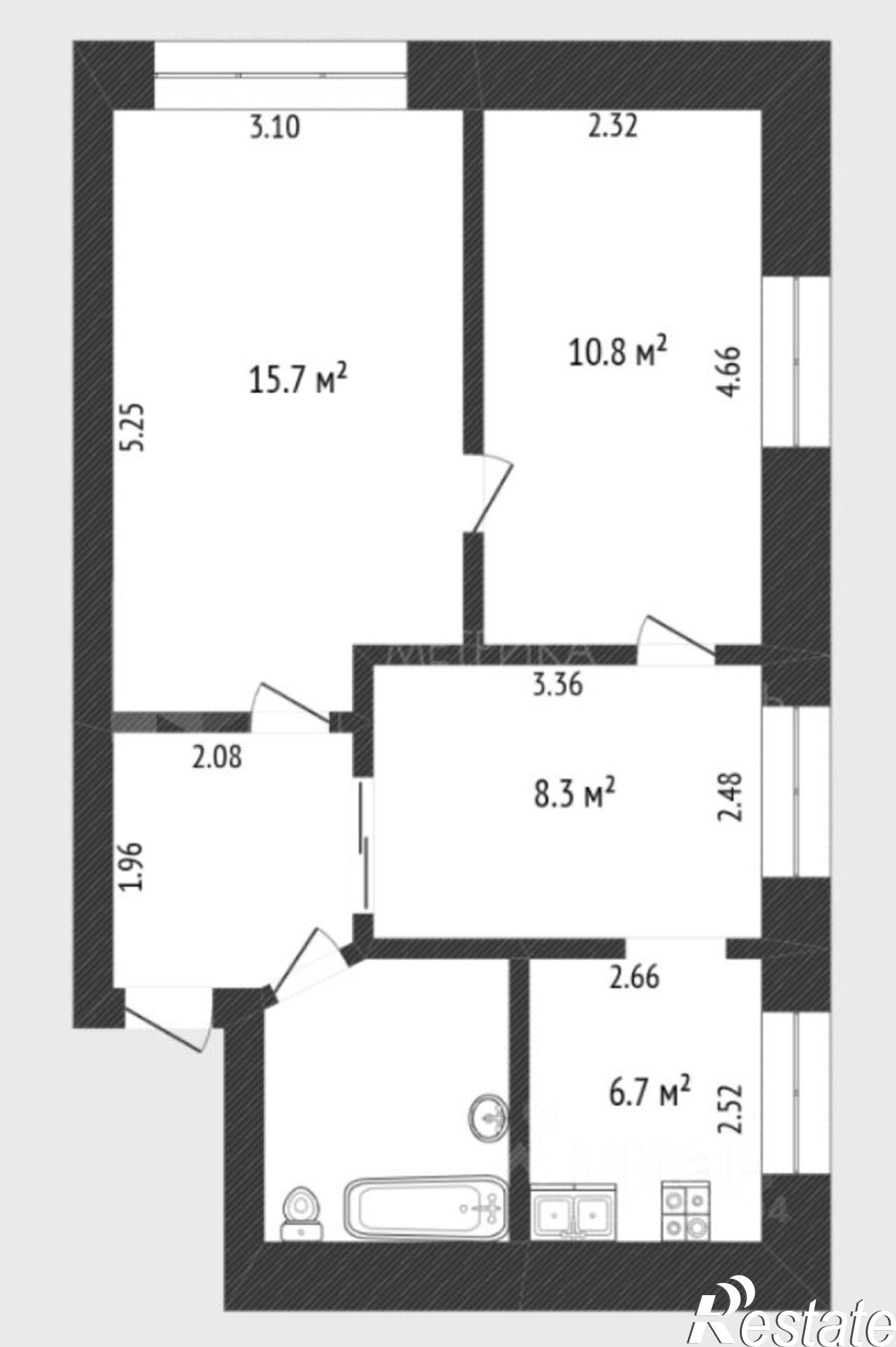 Купить квартиру за 4 800 000 рублей на ул Луначарского, 51