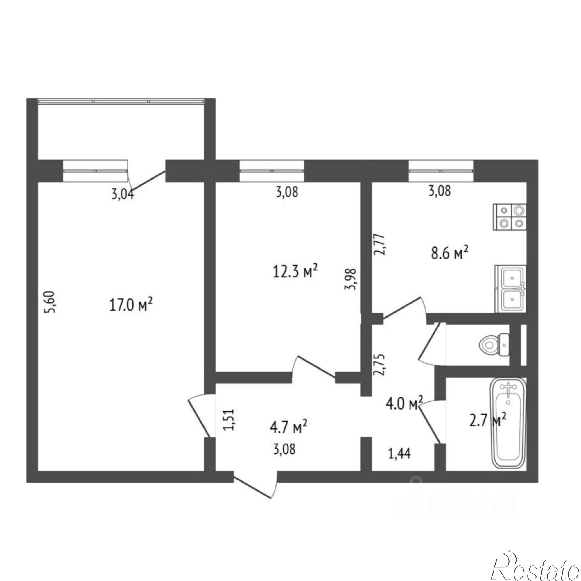 Купить квартиру за 4 800 000 рублей на ул Уральская, 74