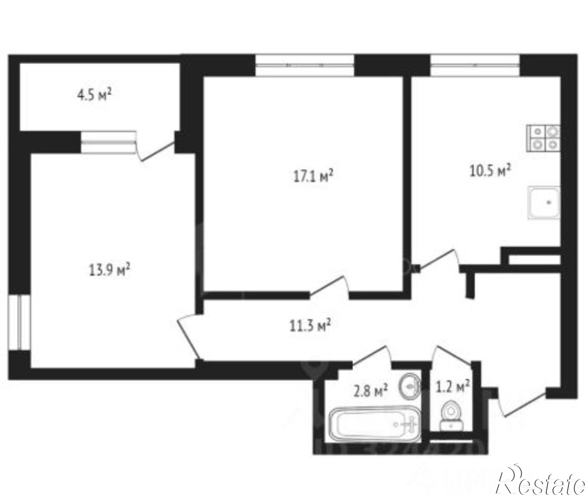 Купить квартиру за 3 400 000 рублей на ул Анатолия Замкова, 12