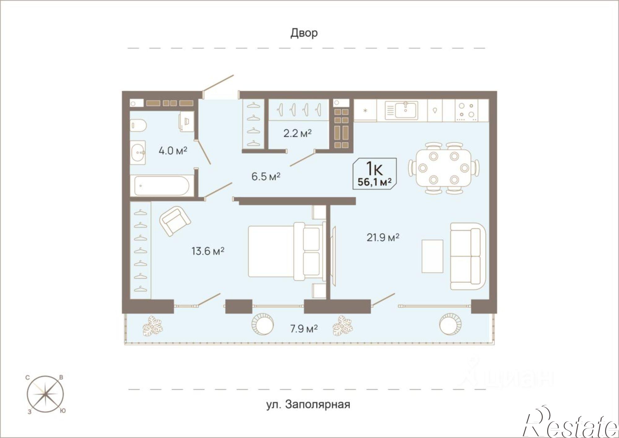 Купить квартиру за 7 250 000 рублей на Заполярная улица, 3