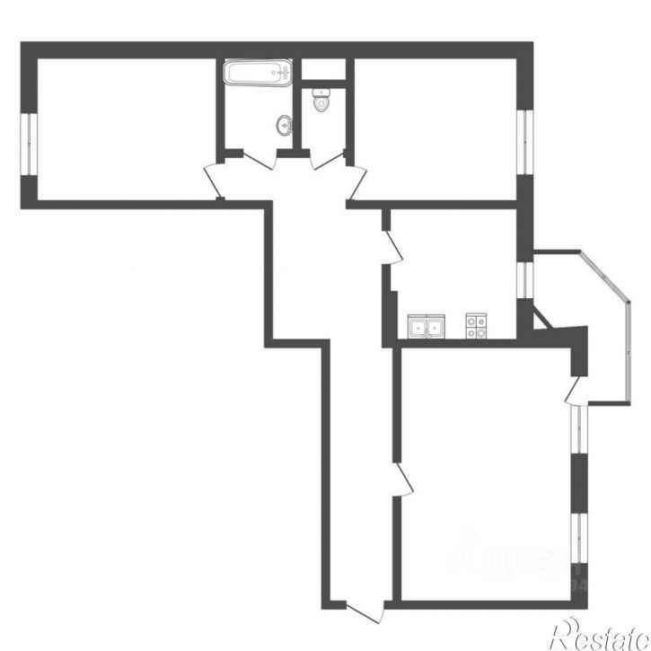 3-комн квартира ул Николая Чаплина, 117,  д. 117