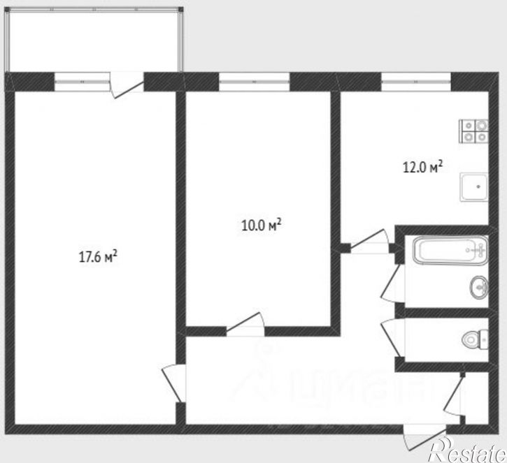 2-комн квартира улица 50 лет Октября, 70,  д. 70