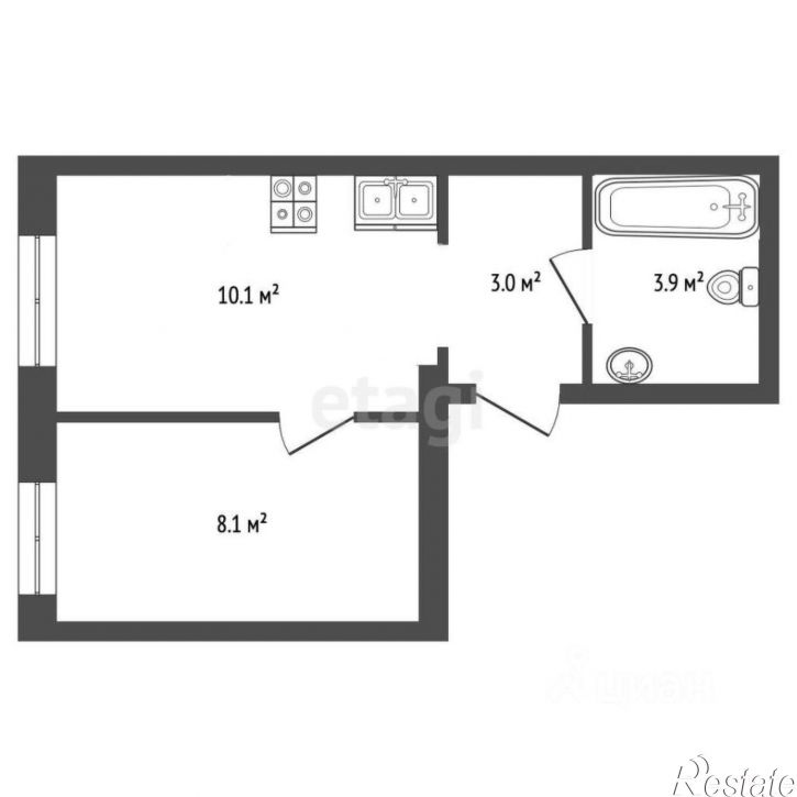 1-комн квартира в новом доме Новгородская улица, 9Б,  д. 9Б
