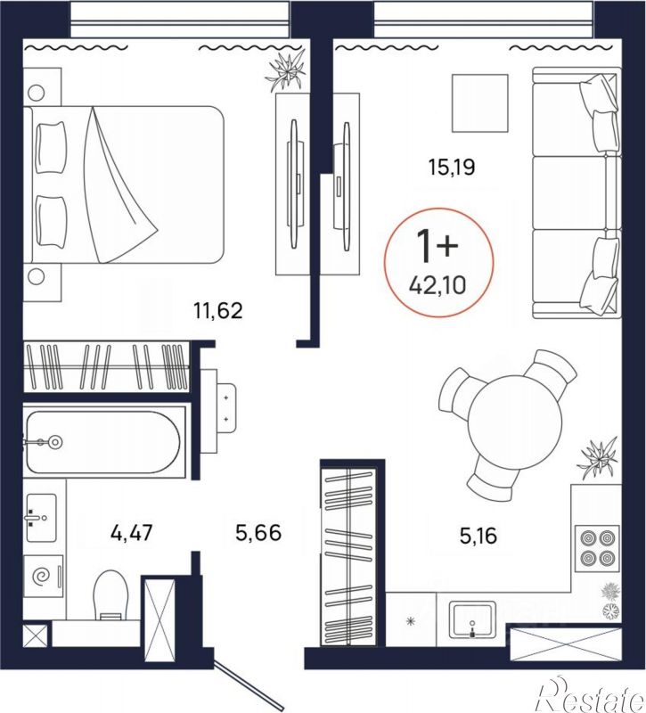 1-комн квартира в новом доме ул Западносибирская, 41,  д. 41