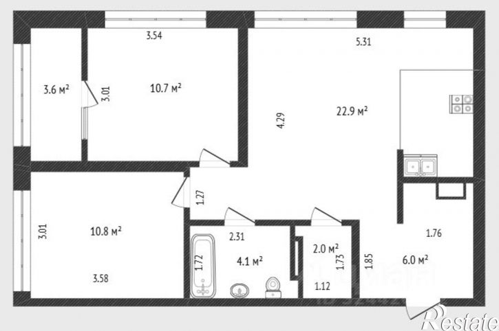 6-комн квартира улица Валерии Гнаровской, 12,  д. 12