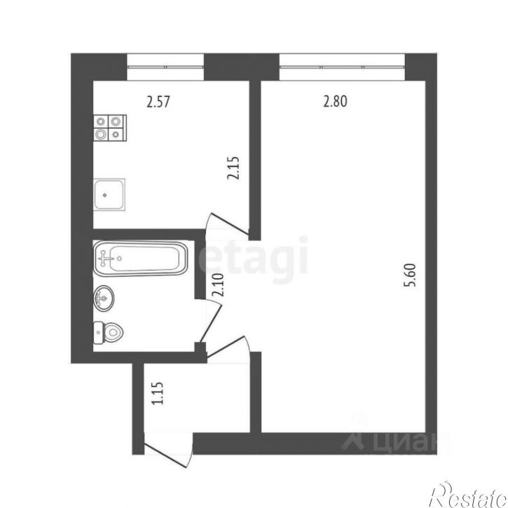 1-комн квартира улица Республики, 158,  д. 158