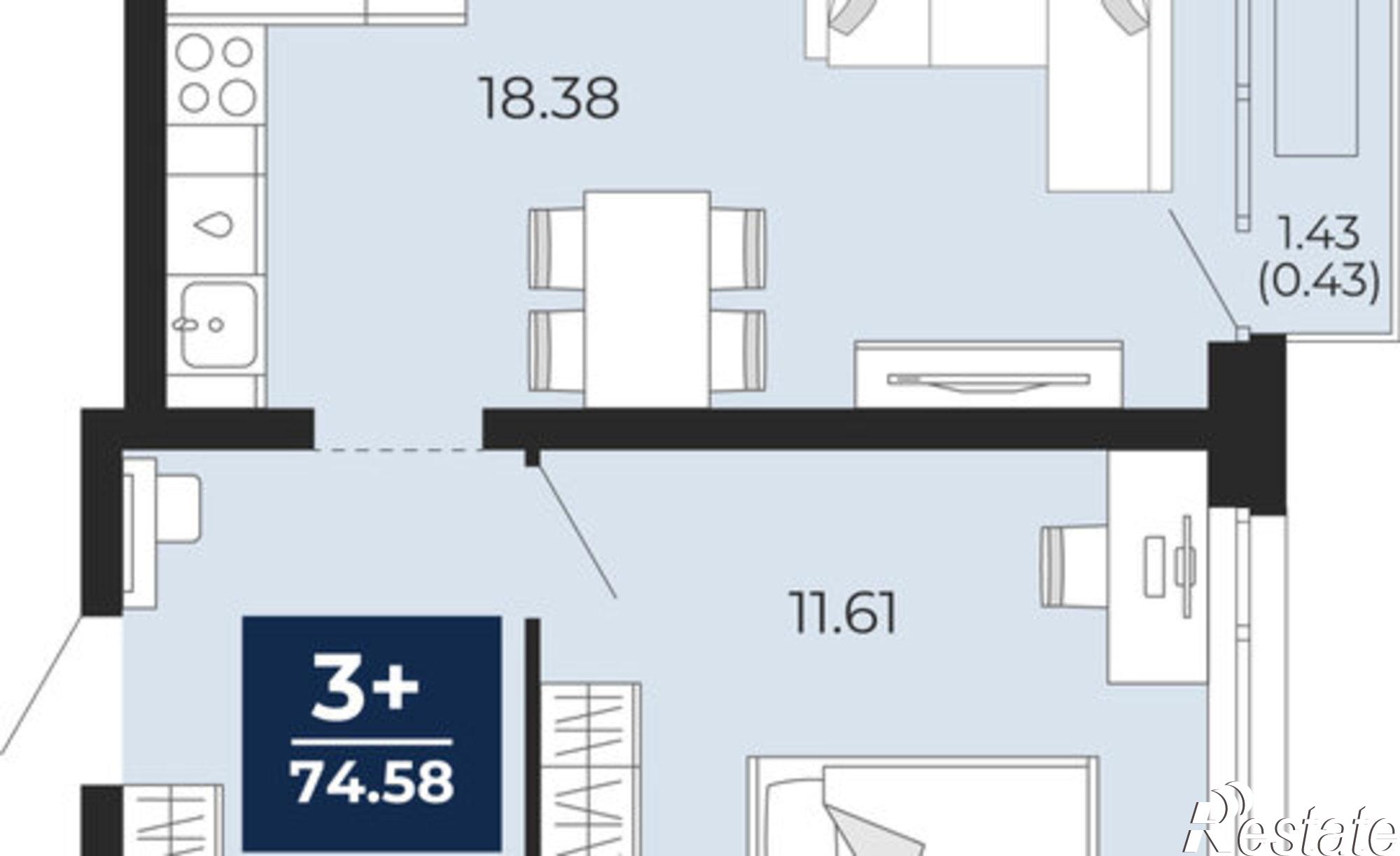 Купить квартиру за 9 941 070 рублей на Закалужская улица, 8