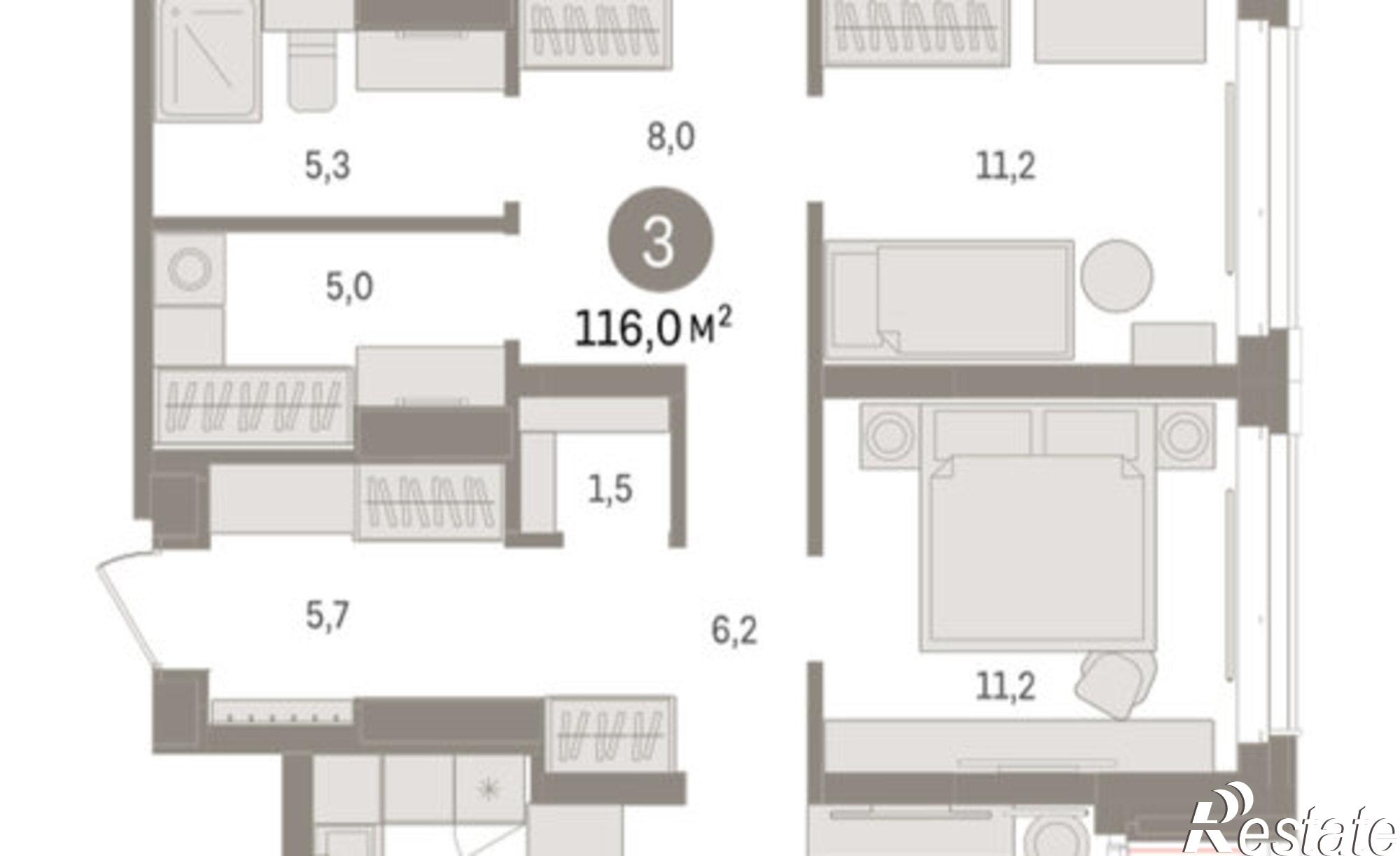 Купить квартиру за 18 110 000 рублей на Минская улица, 92