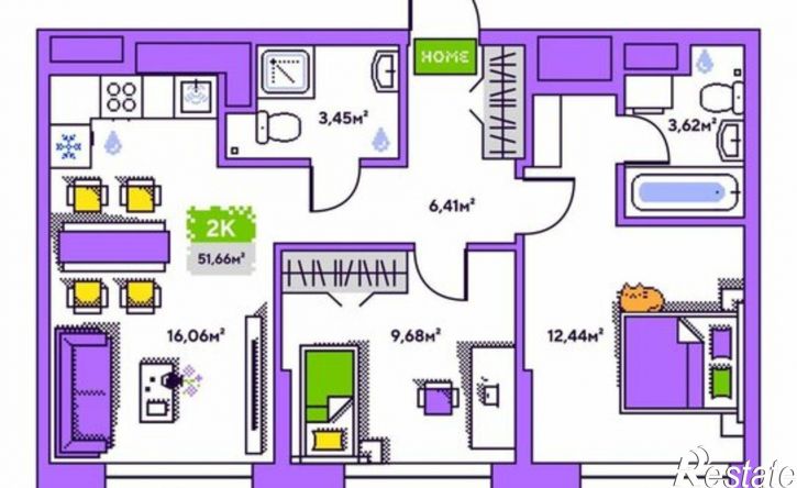 2-комн квартира в новом доме ул Полевая, 93,  д. 93