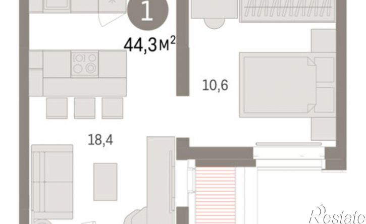 1-комн квартира в новом доме Минская улица, 92,  д. 92