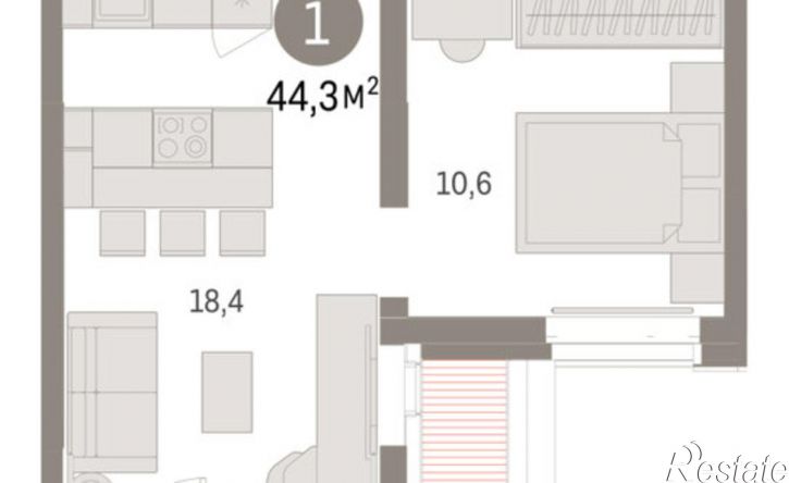 1-комн квартира в новом доме Минская улица, 92,  д. 92