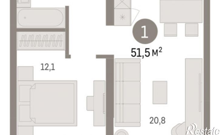 1-комн квартира в новом доме Минская улица, 92 к2,  д. 92 к2