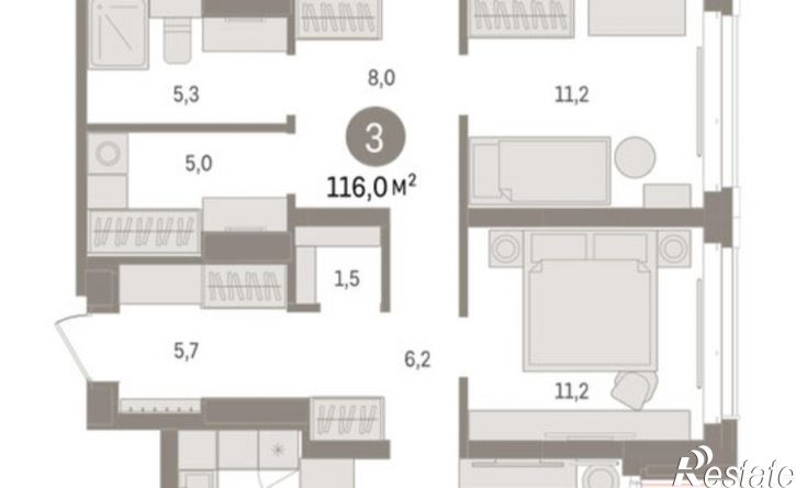 3-комн квартира в новом доме Минская улица, 92,  д. 92