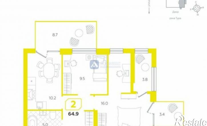 2-комн квартира улица Евгения Войнова, 3 к2,  д. 3 к2