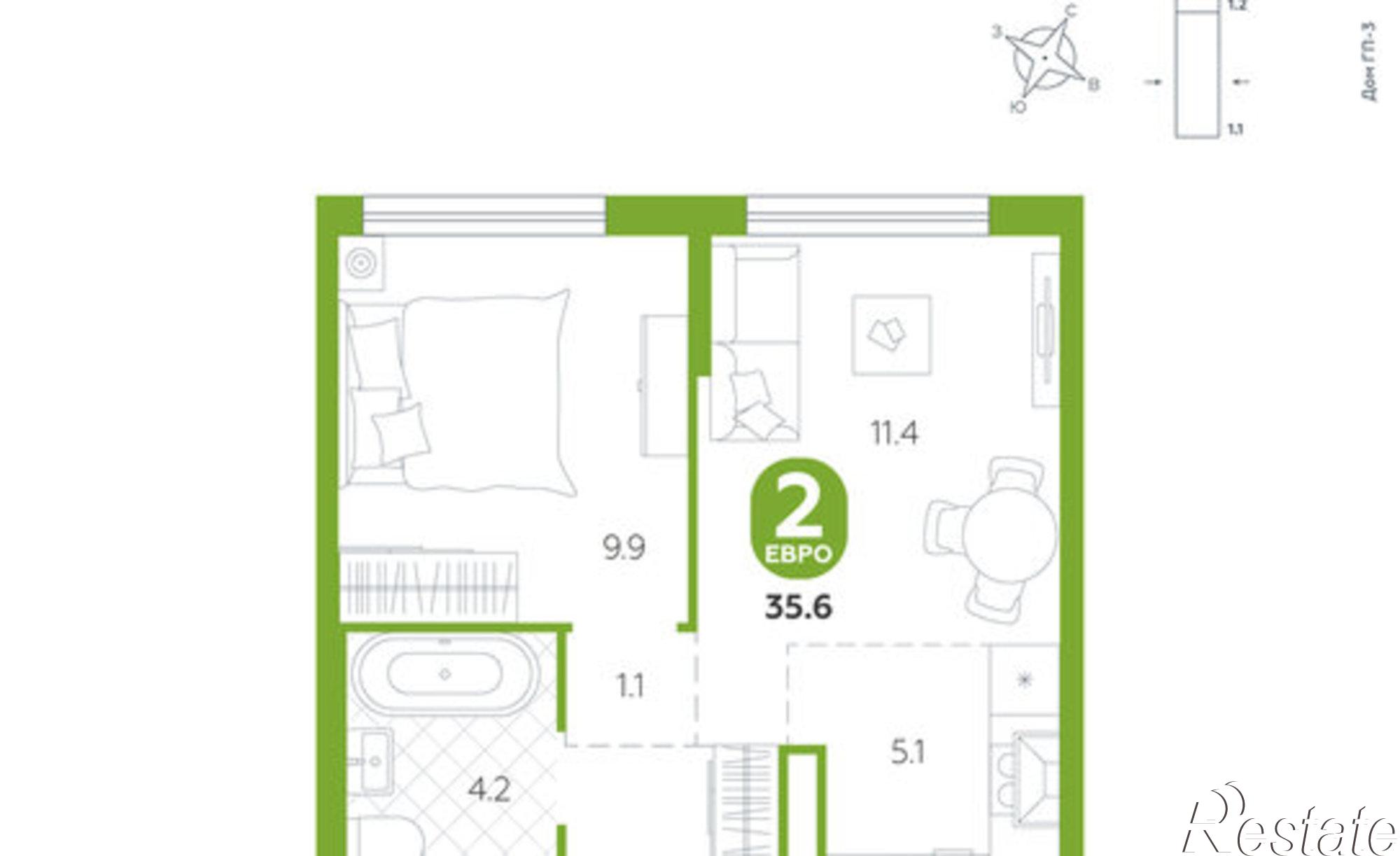 Купить квартиру за 6 040 000 рублей на Лесопарковая улица, 22