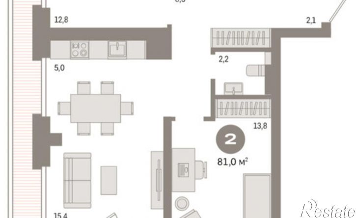 2-комн квартира в новом доме Причальная улица, 7,  д. 7