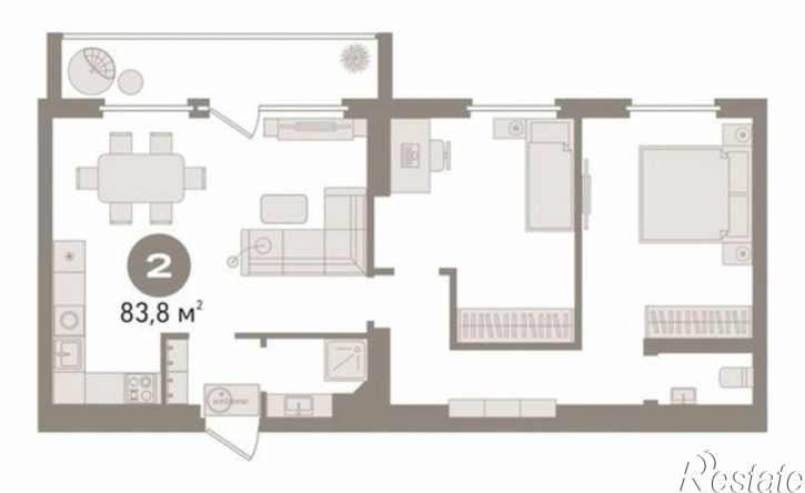 2-комн квартира улица Раушана Абдуллина, 1,  д. 1