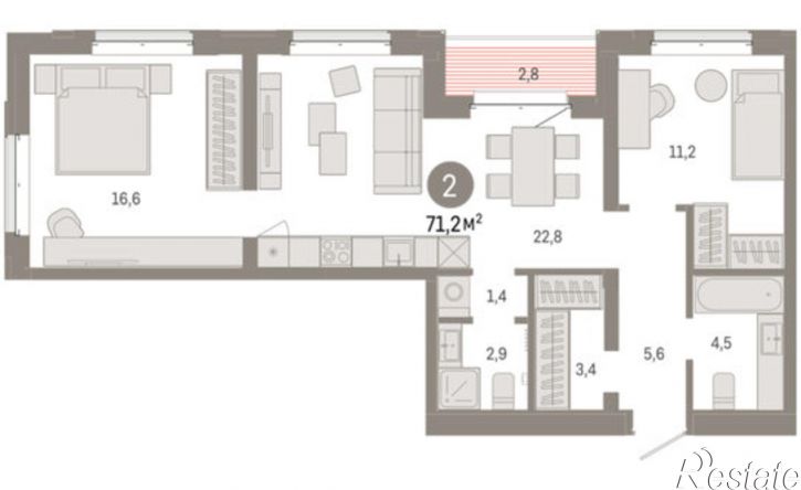 2-комн квартира в новом доме ул Минская, 69,  д. 69