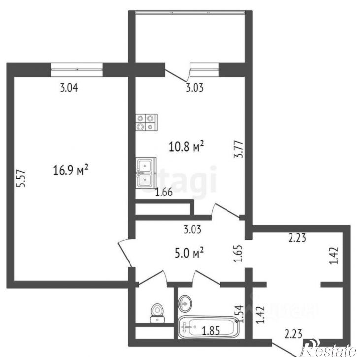 1-комн квартира ул Жуковского, 88/1,  д. 88/1