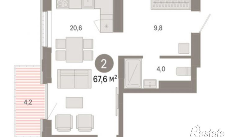 2-комн квартира Краснооктябрьская улица, 4 к1,  д. 4 к1