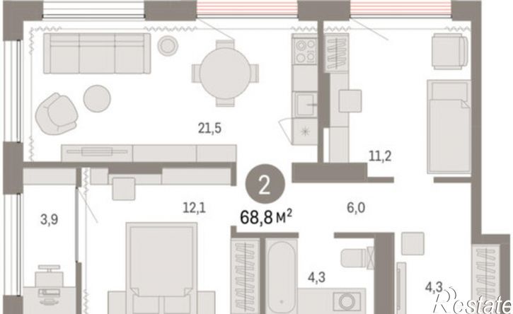 2-комн квартира Краснооктябрьская улица, 4,  д. 4