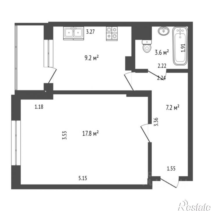 1-комн квартира ул Харьковская, 27,  д. 27