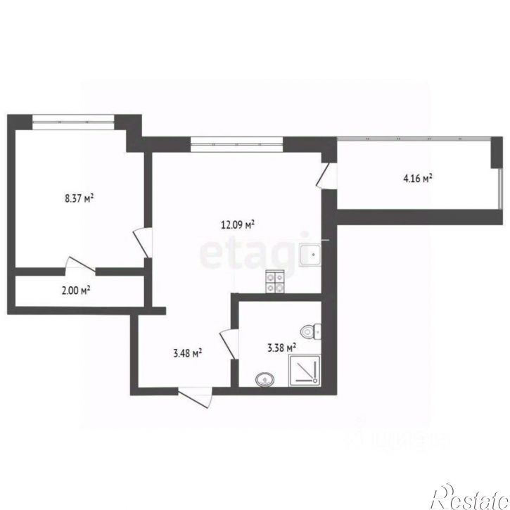 1-комн квартира ул Игоря Комиссарова, 4,  д. 4