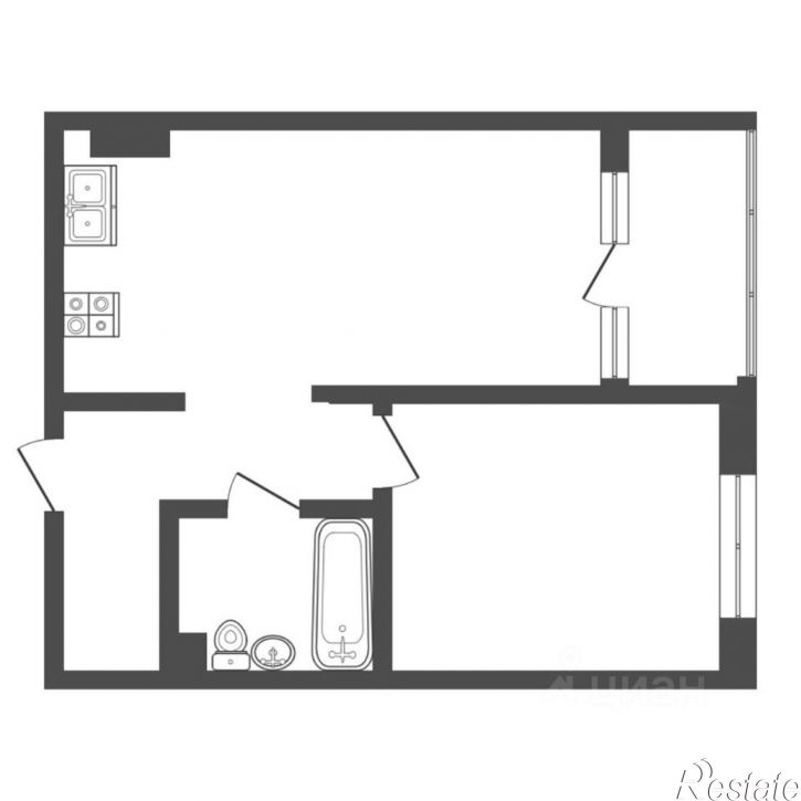 1-комн квартира улица Энергетиков, 42Б,  д. 42Б