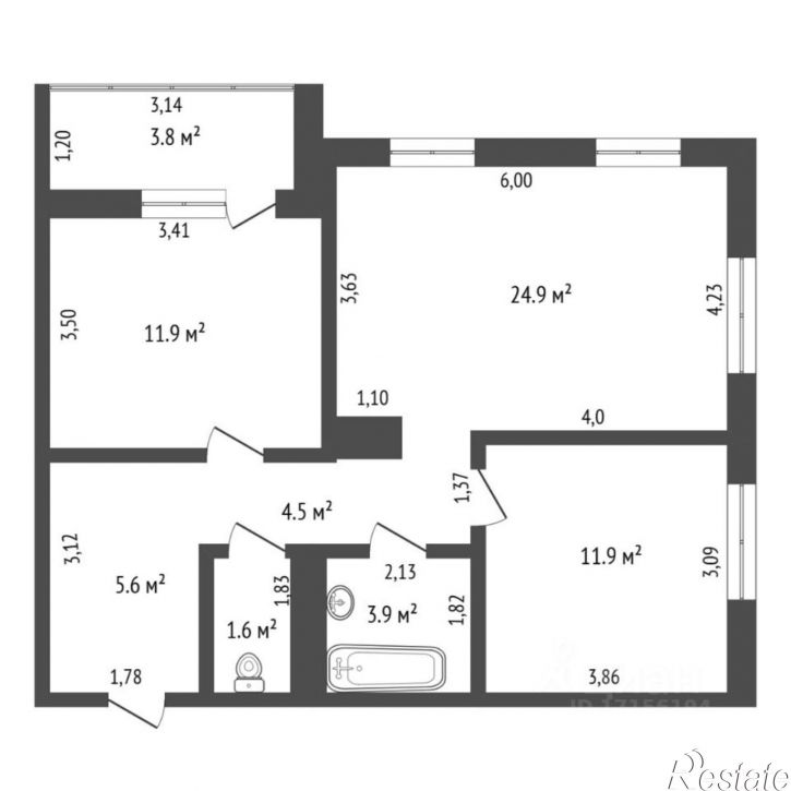 2-комн квартира улица Братьев Бондаревых, 5,  д. 5