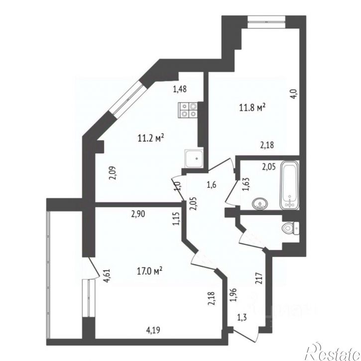 2-комн квартира улица Станислава Карнацевича, 3,  д. 3