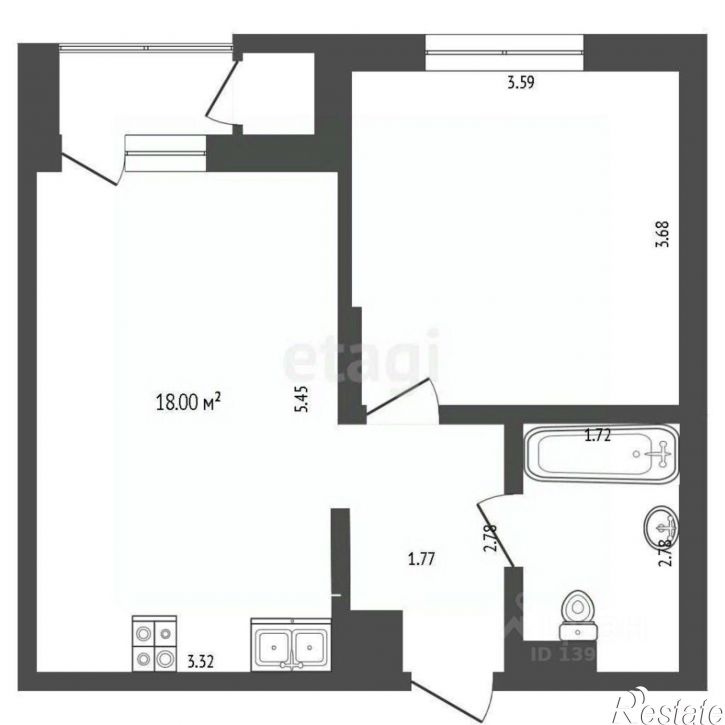 1-комн квартира улица Муравленко, 11,  д. 11