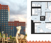 2-комн, 67 кв м, этаж 5/17 улица Фармана Салманова, 1 к3
