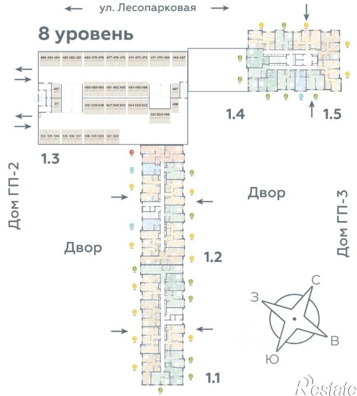 2-комн квартира в новом доме Лесопарковая улица, 17 к1,  д. 17 к1