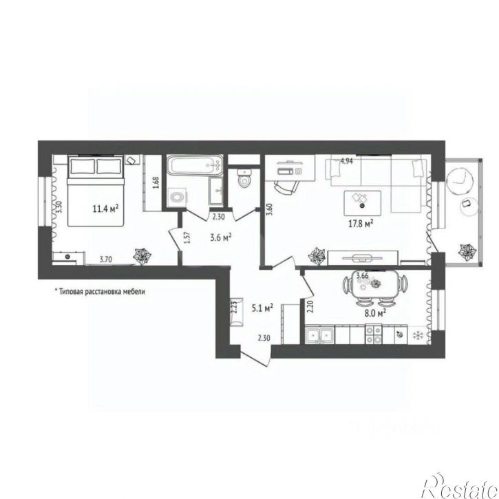 2-комн квартира Транспортная улица, 36,  д. 36