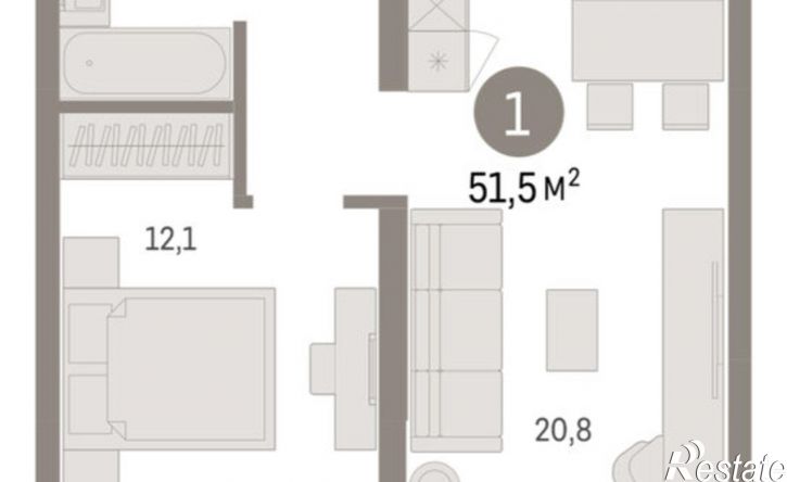 1-комн квартира в новом доме Минская улица, 92 к2,  д. 92 к2