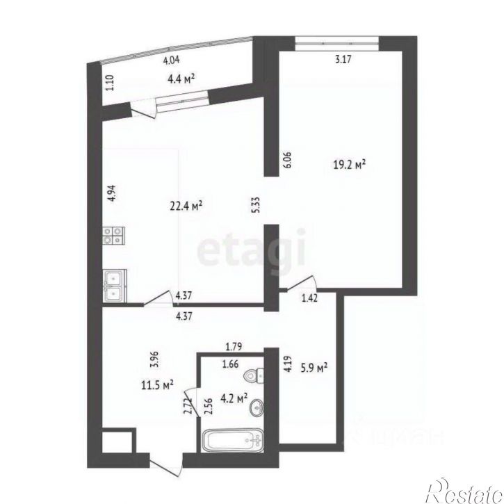 1-комн квартира улица Николая Гондатти, 9,  д. 9