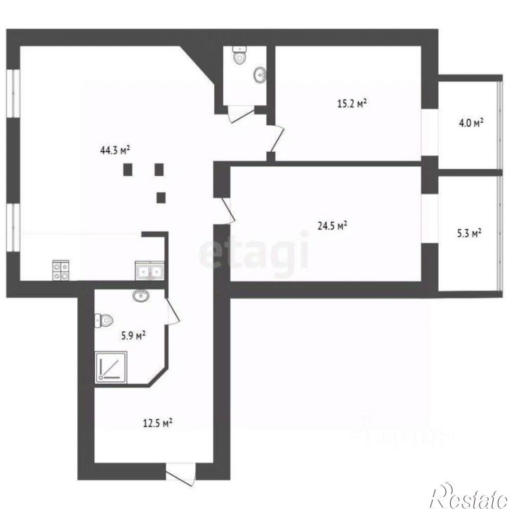 2-комн квартира улица Евгения Богдановича, 10,  д. 10