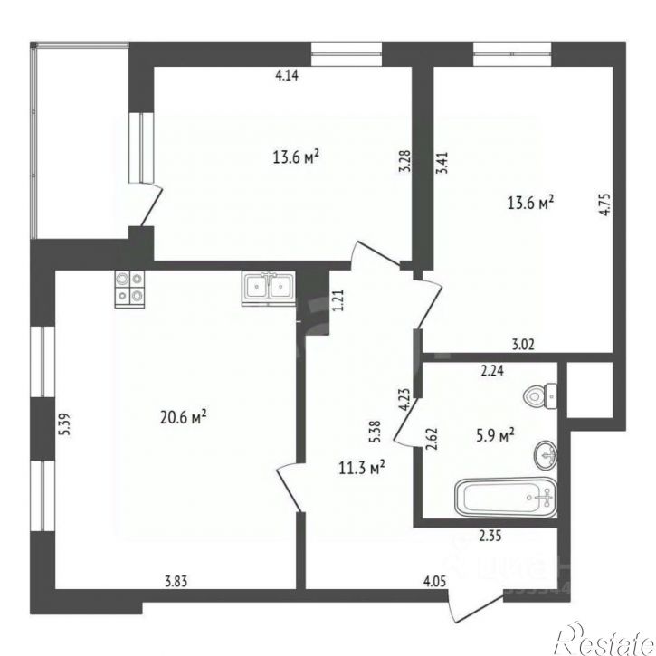 2-комн квартира ул Мельникайте, 36,  д. 36