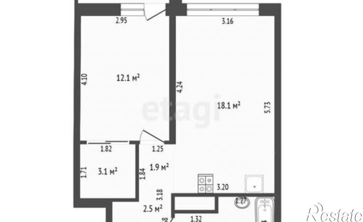 1-комн квартира улица Братьев Бондаревых, 5,  д. 5