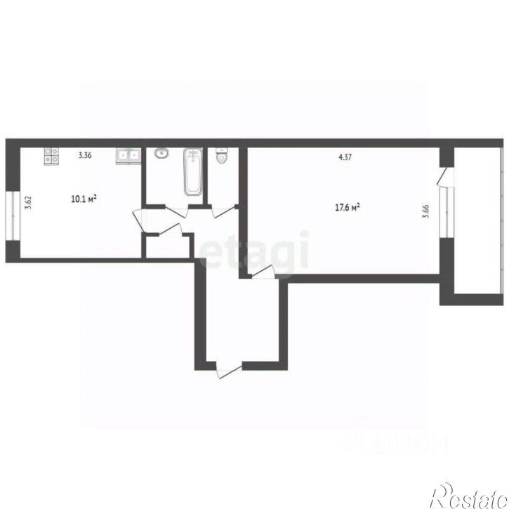 1-комн квартира улица Малиновского, 2,  д. 2