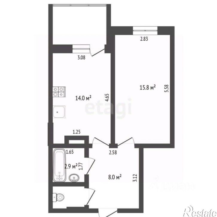 1-комн квартира улица Бориса Житкова, 6 к1,  д. 6 к1