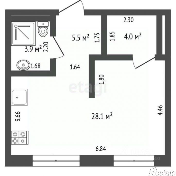 1-комн квартира Новгородская улица, 22,  д. 22
