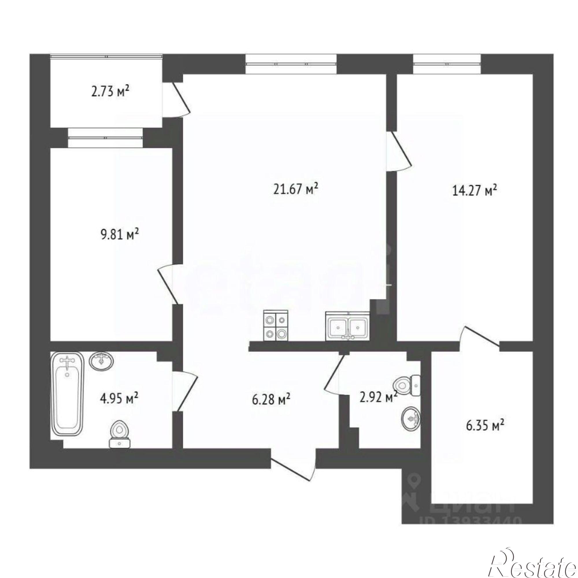 Купить квартиру за 6 288 000 рублей на улица Василия Севергина, 7