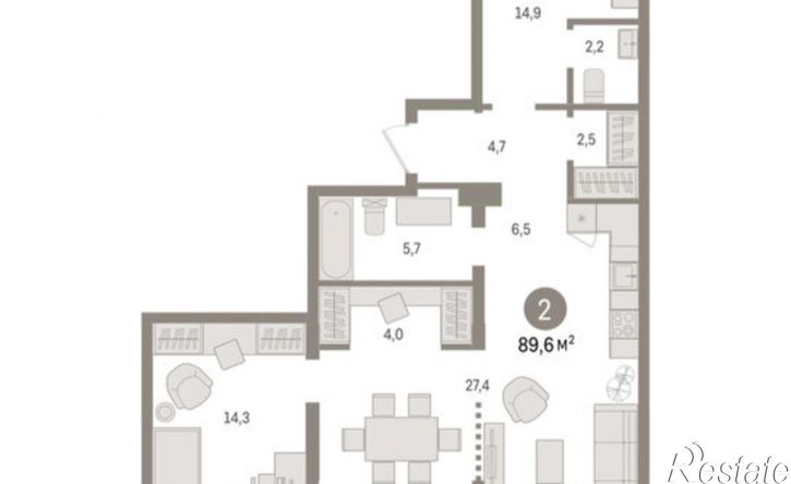 2-комн квартира Мысовская улица, 26 к1,  д. 26 к1