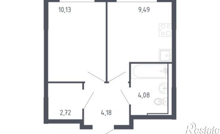 1-комн квартира улица Юрия Рогачёва, 9 к1,  д. 9 к1