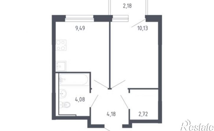1-комн квартира улица Юрия Рогачёва, 9 к1,  д. 9 к1