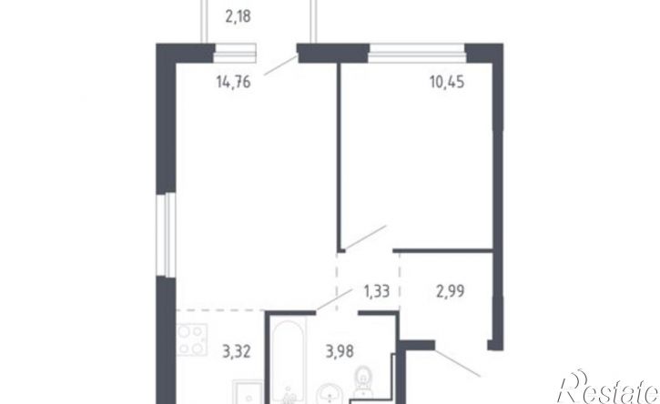 1-комн квартира улица Юрия Рогачёва, 9 к1,  д. 9 к1
